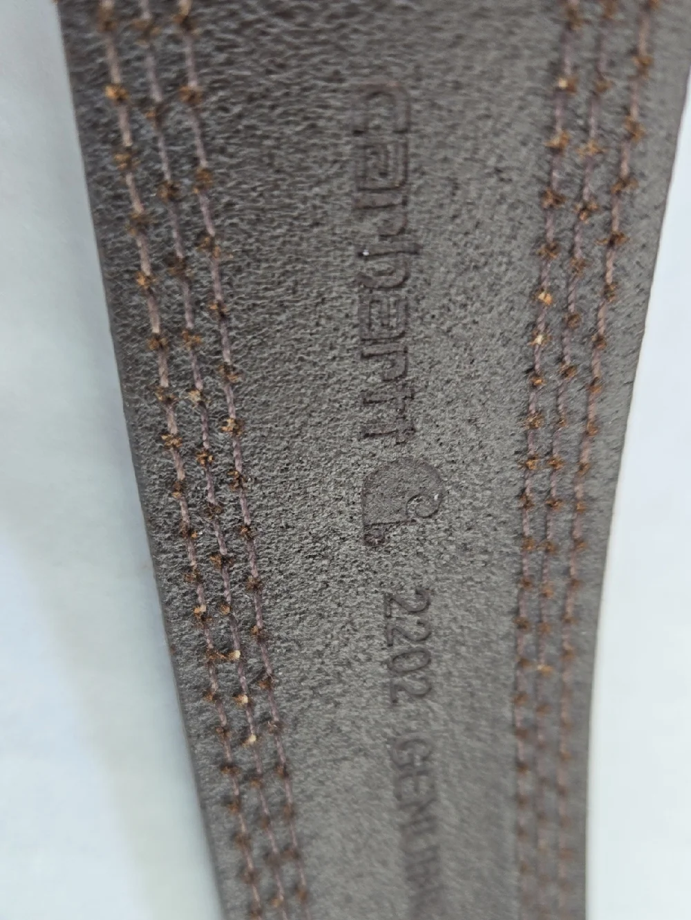 Carhartt Brown Leather Triple Stitch Belt, Size 48, Style #A0005507